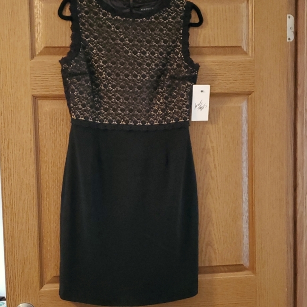 Ivanka Trump black lace detail dress